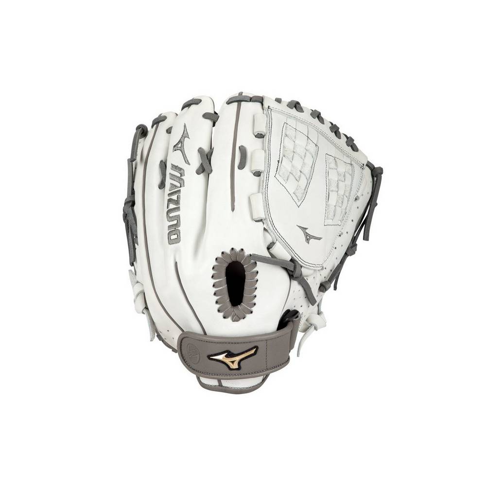 Womens Mizuno Prime Elite Pitcher/Outfield Fastpitch 12.5" Softball Gloves White/Grey Philippines (V